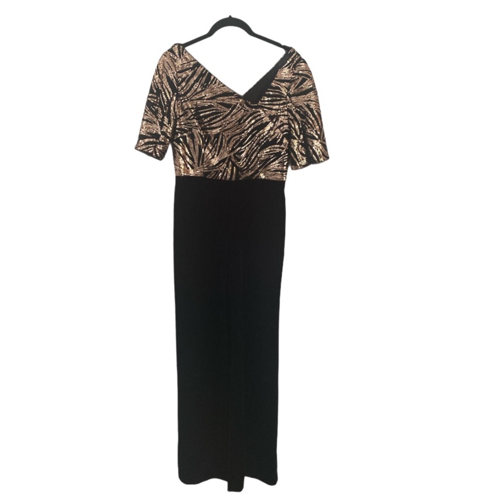 Adrianna Papell sequins top velvet jumpsuit size 4